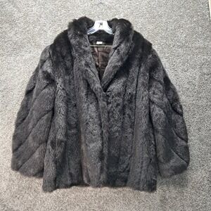 Vintage G. Caseratti‎ Originals Faux Fur Coat Brown Modacrylic USA Made 18W